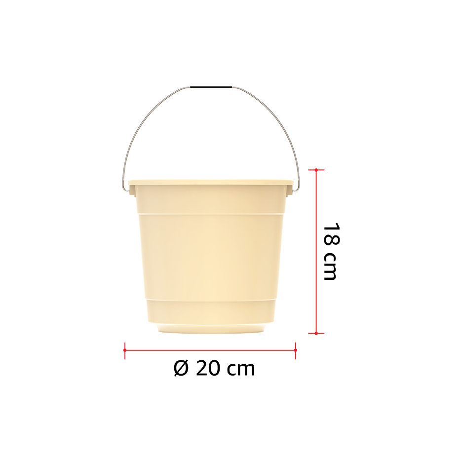 3L Round Plastic Bucket with cover