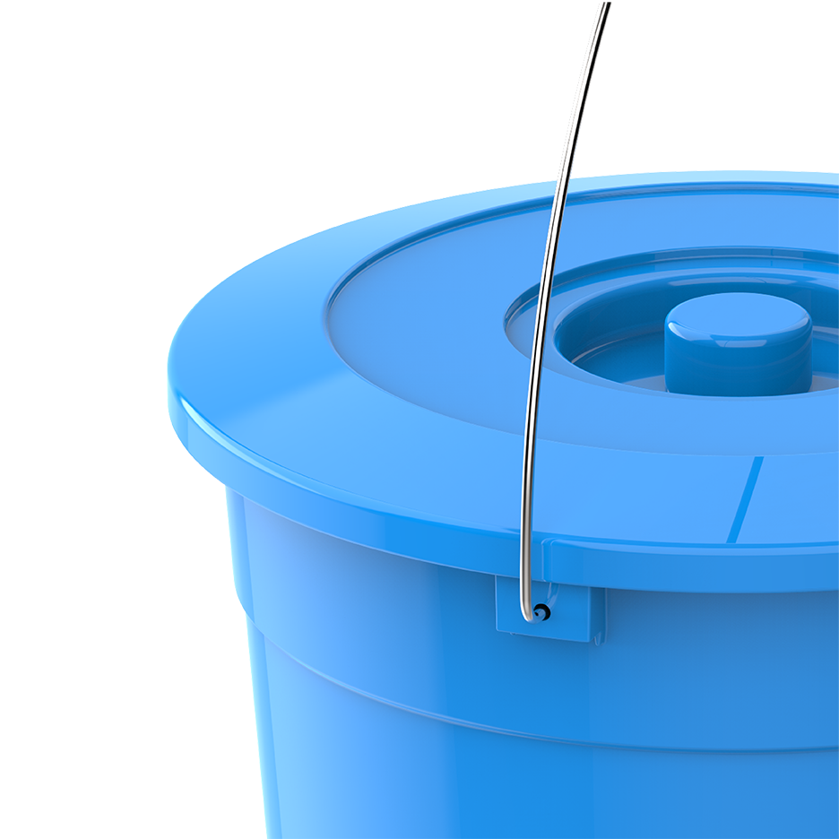 3L Round Plastic Bucket with Steel Handle