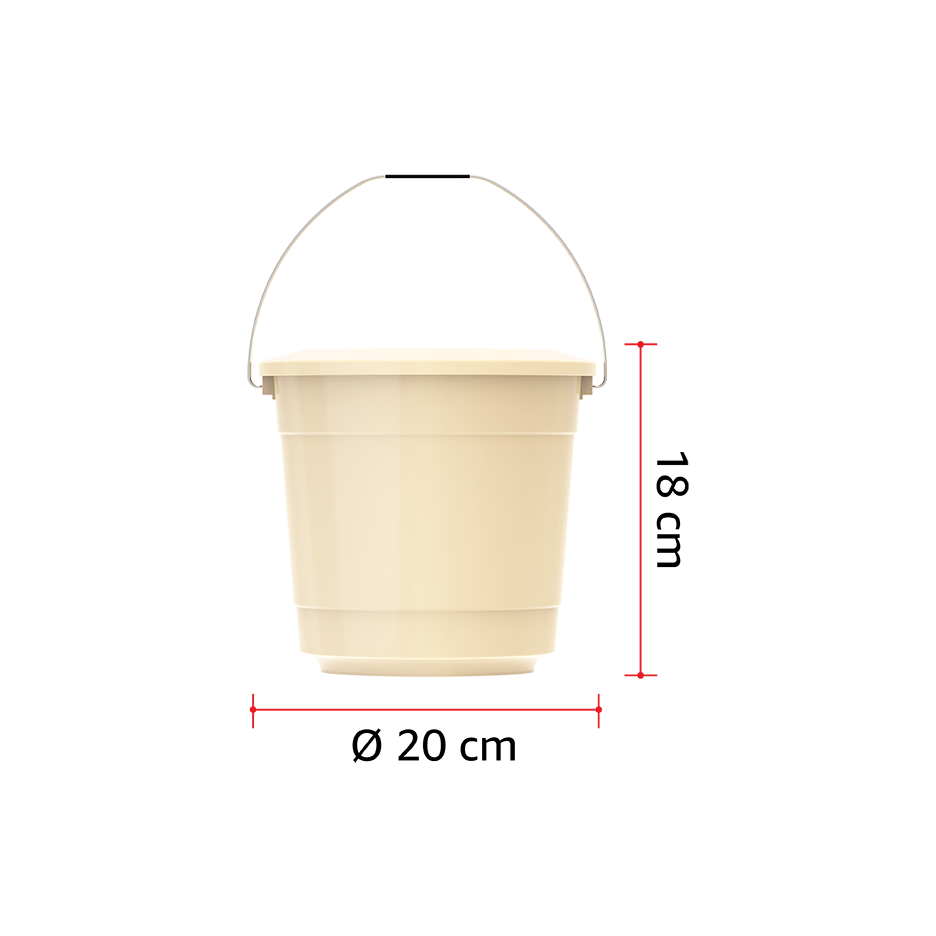 3L Round Plastic Bucket with cover