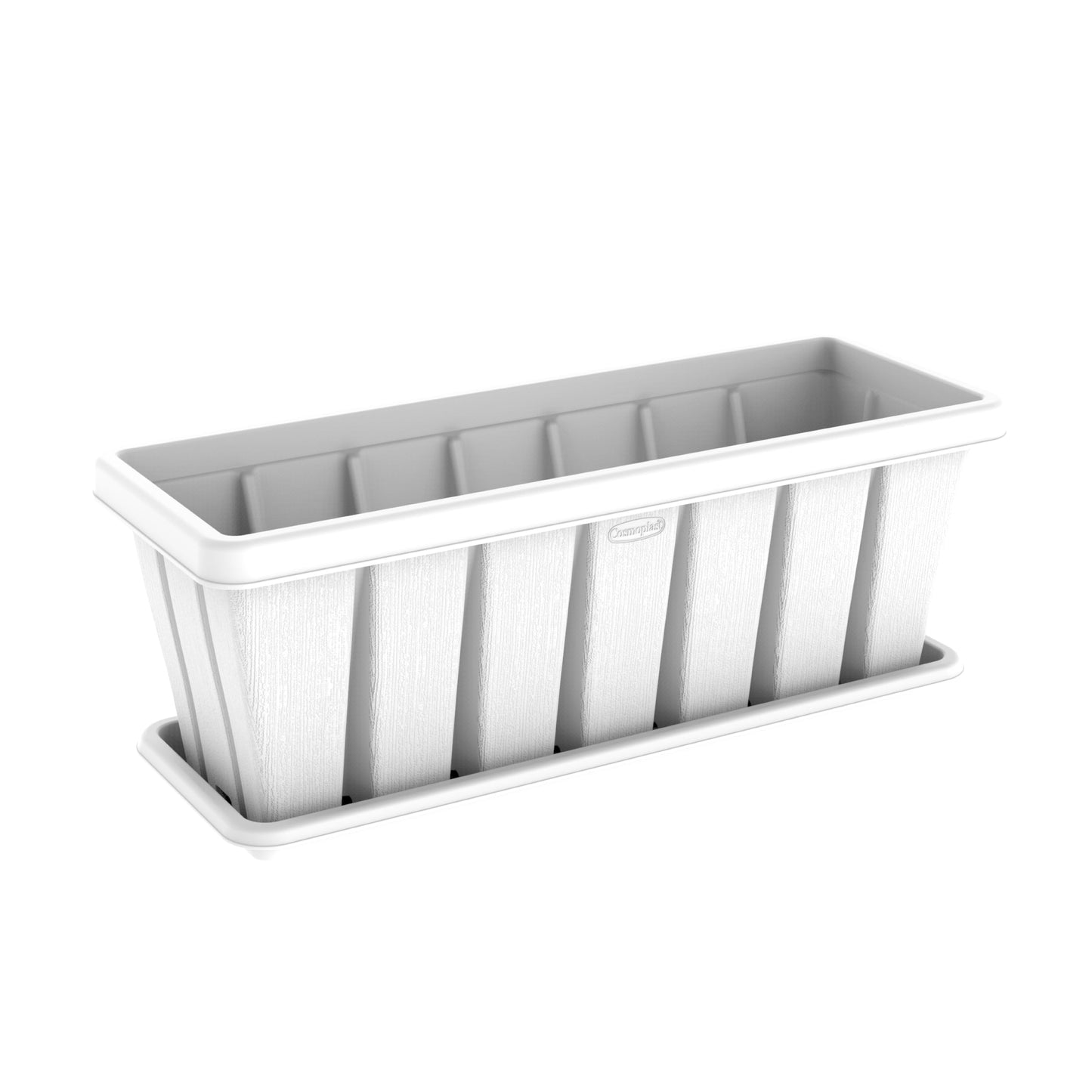 30" Cedargrain Rectangular Planter with Tray