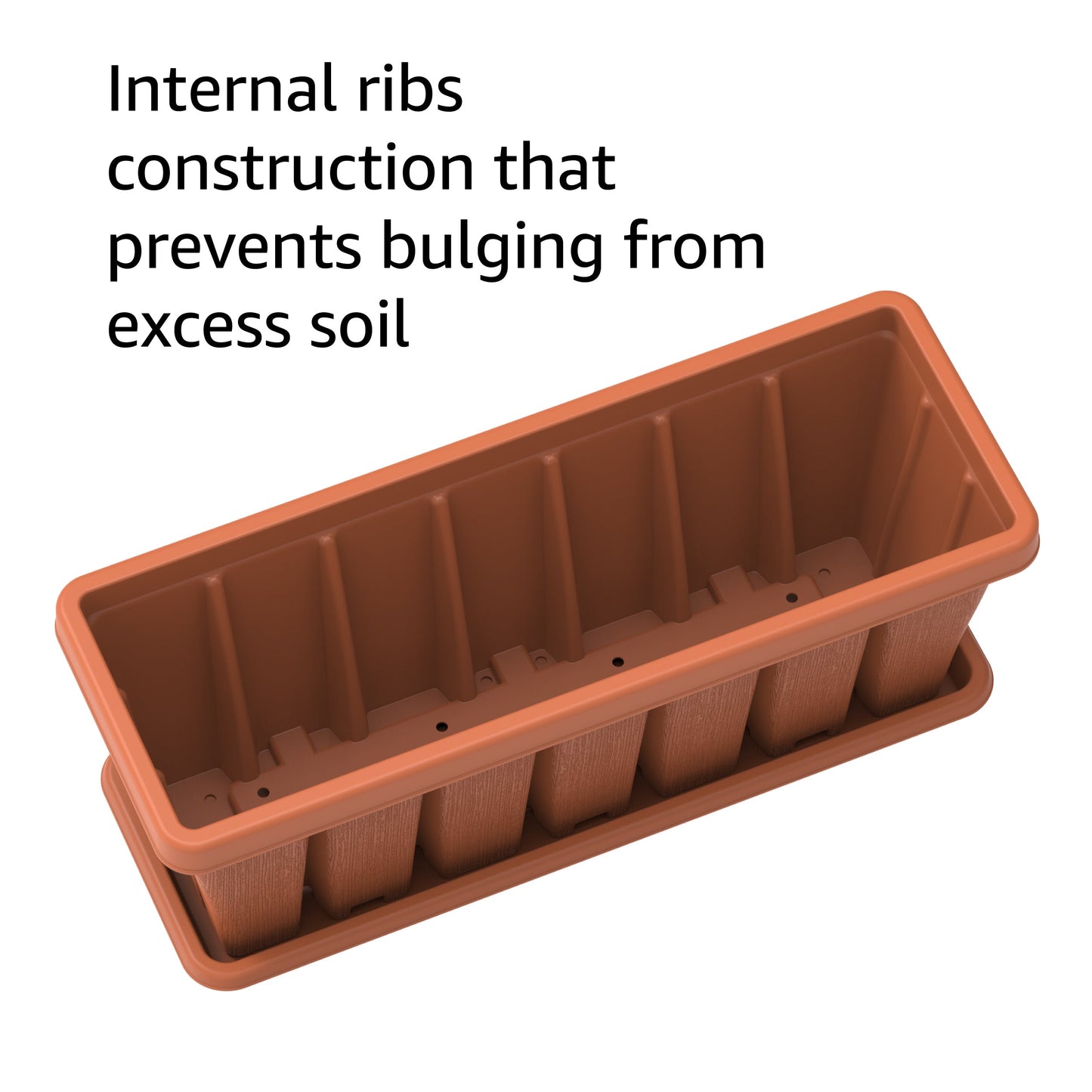 30" Cedargrain Rectangular Planter with Tray