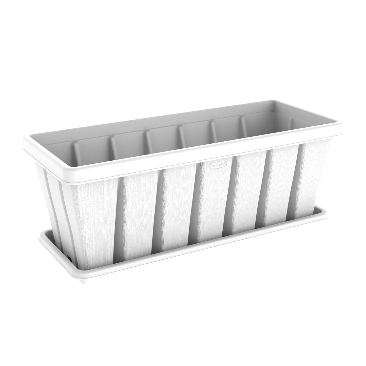 36" Cedargrain Rectangular Planter with Tray