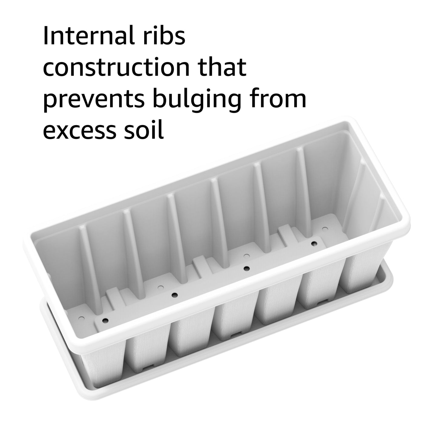 36" Cedargrain Rectangular Planter with Tray