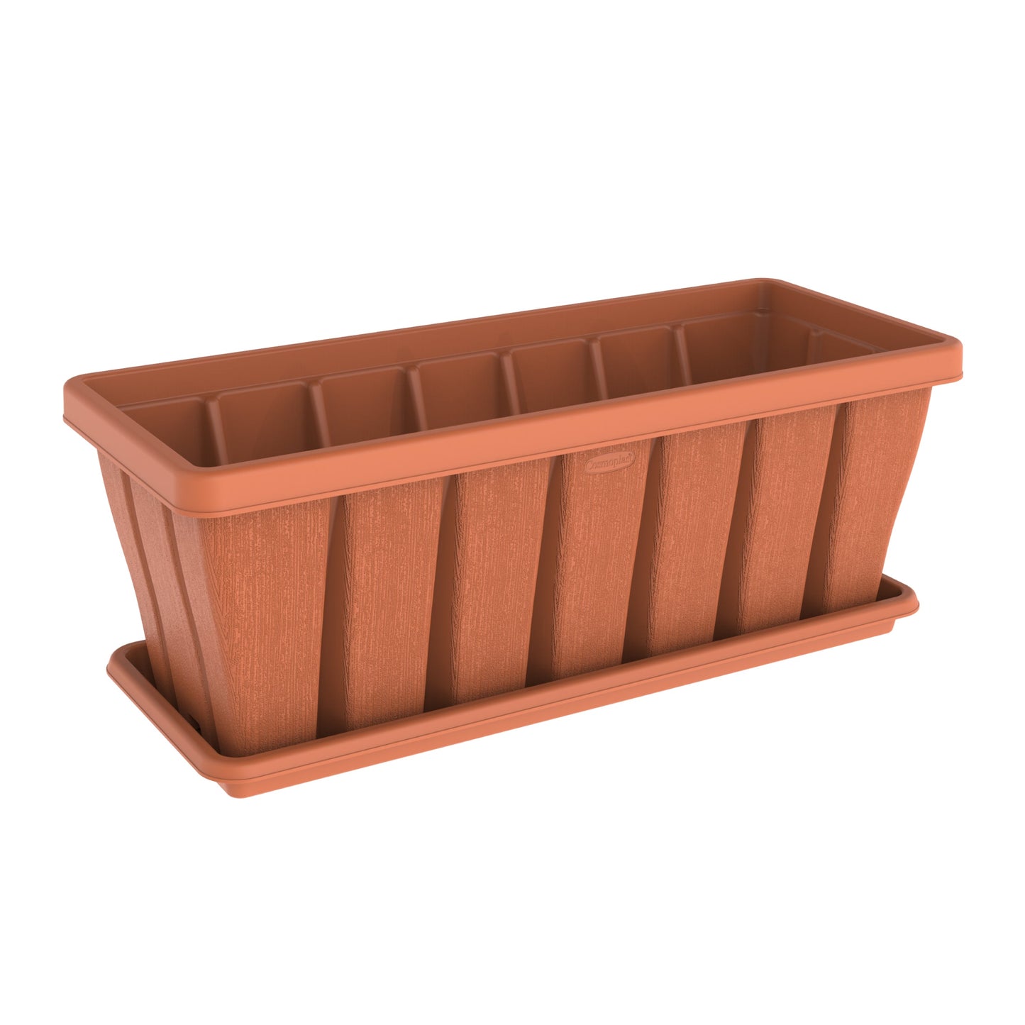 36" Cedargrain Rectangular Planter with Tray
