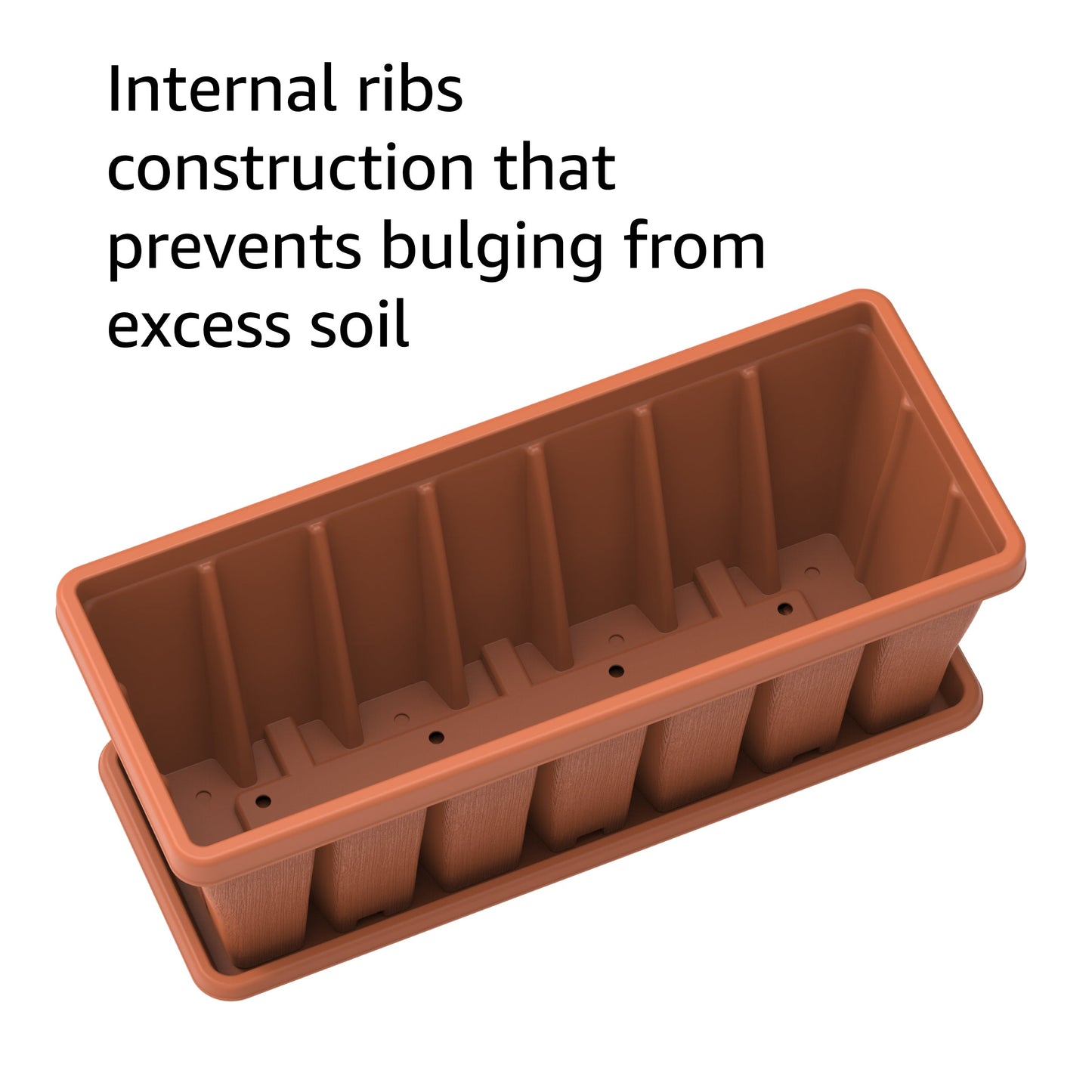 36" Cedargrain Rectangular Planter with Tray