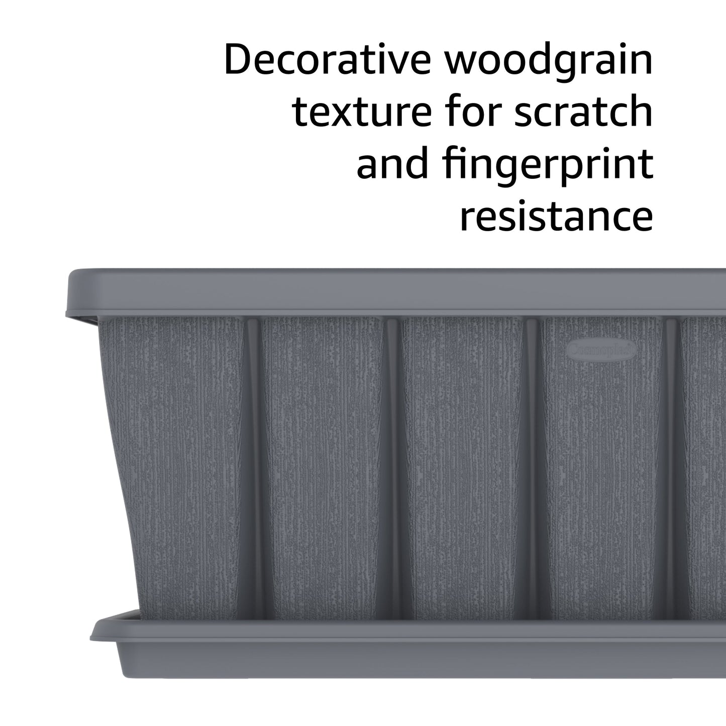36" Cedargrain Rectangular Planter with Tray