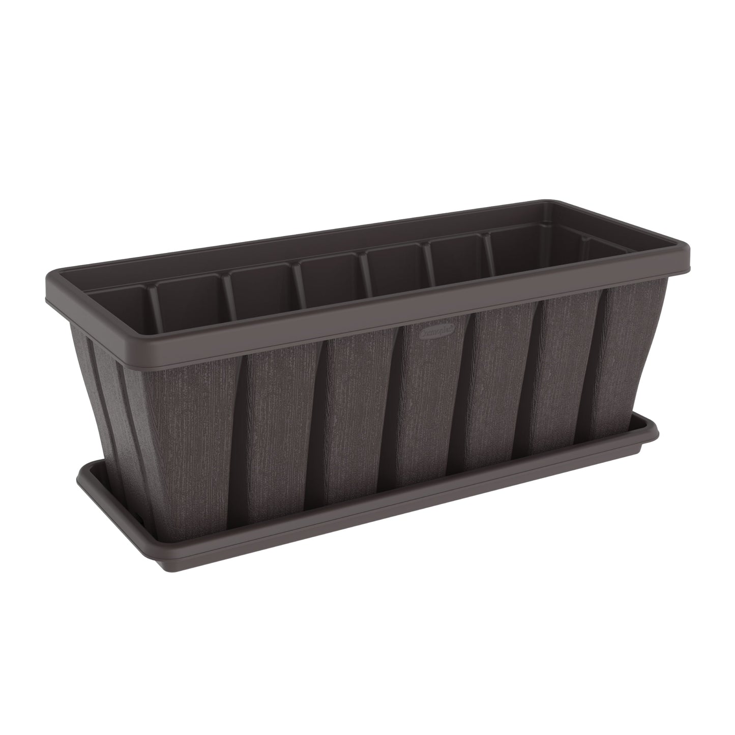 36" Cedargrain Rectangular Planter with Tray