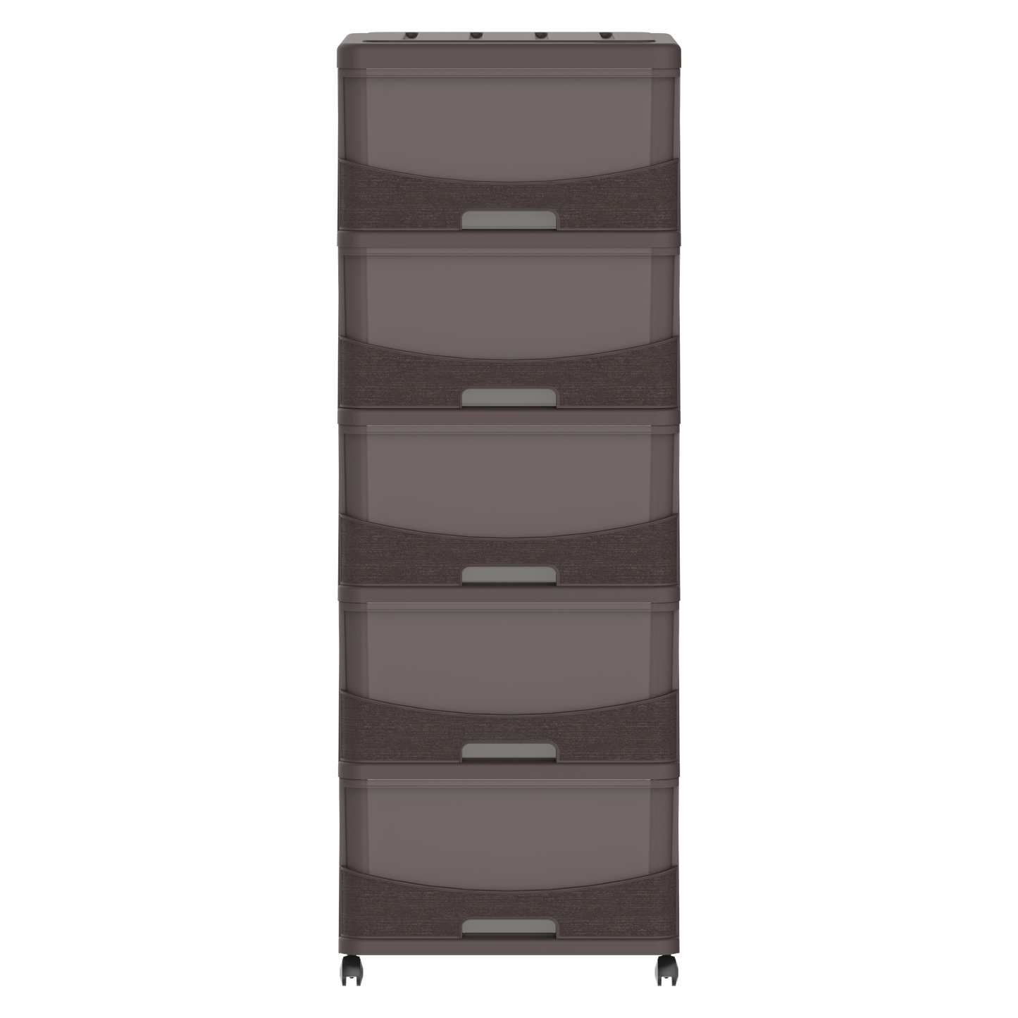 Cedargrain 5 Tiers Storage Cabinet with Drawers & Wheels