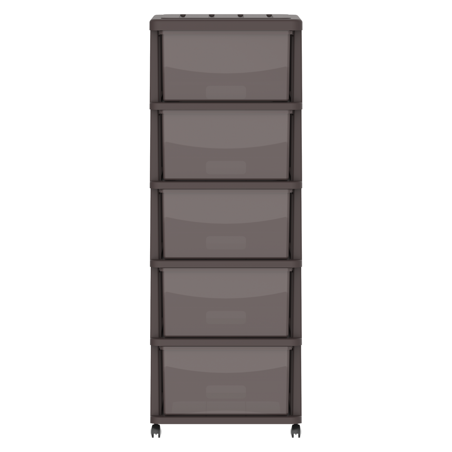 Cedargrain 5 Tiers Storage Cabinet with Drawers & Wheels