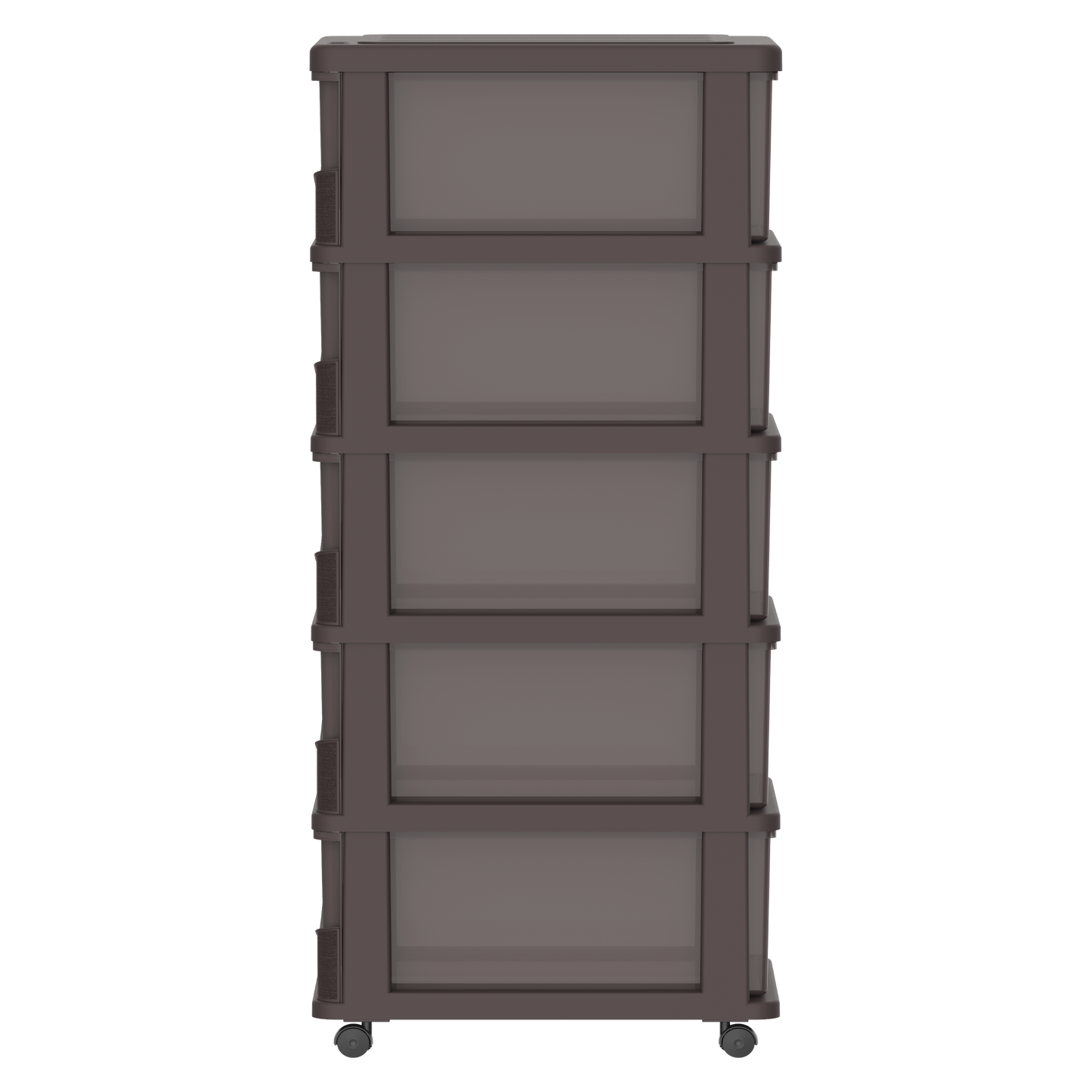 Cedargrain 5 Tiers Storage Cabinet with Drawers & Wheels