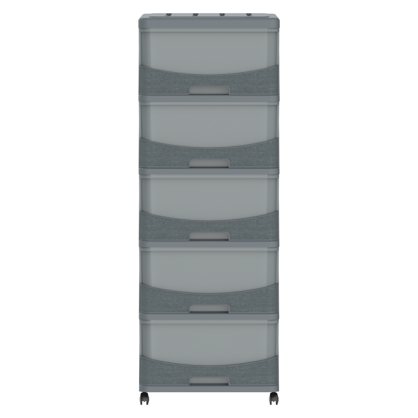 Cedargrain 5 Tiers Storage Cabinet with Drawers & Wheels