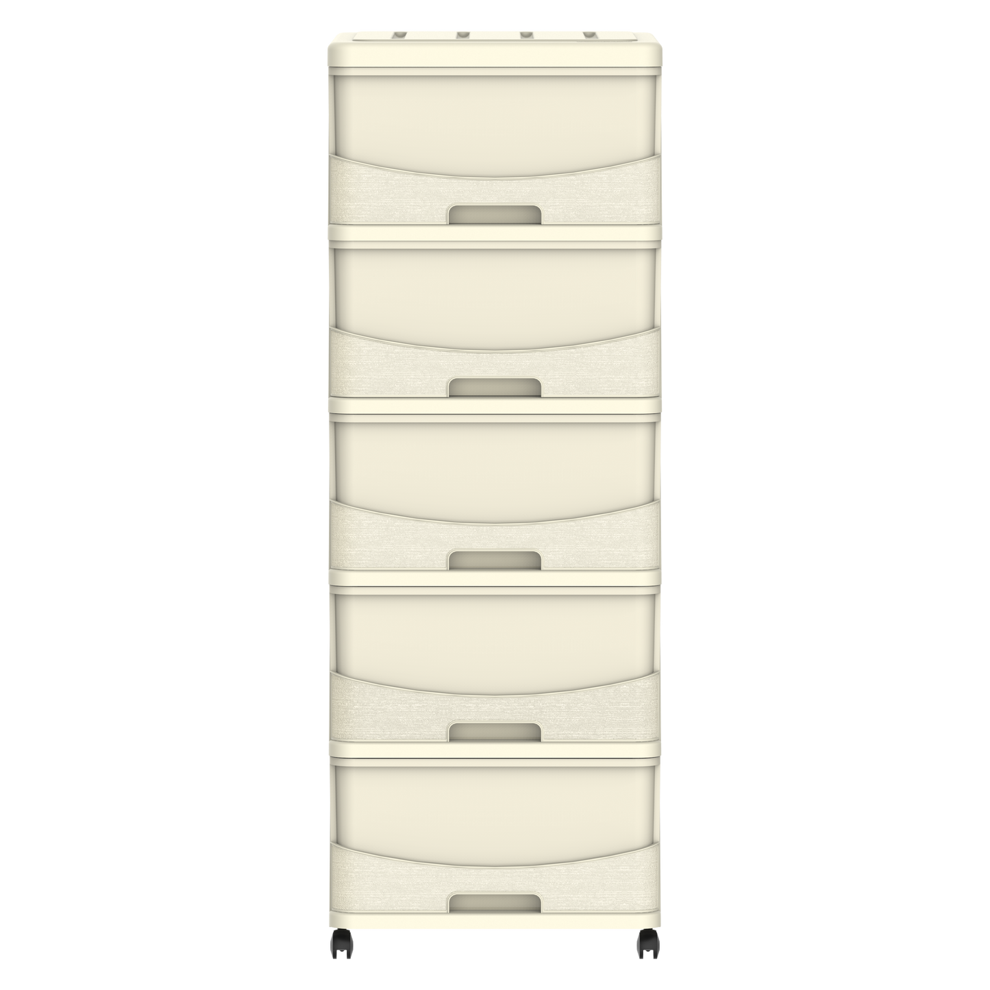 Cedargrain 5 Tiers Storage Cabinet with Drawers & Wheels