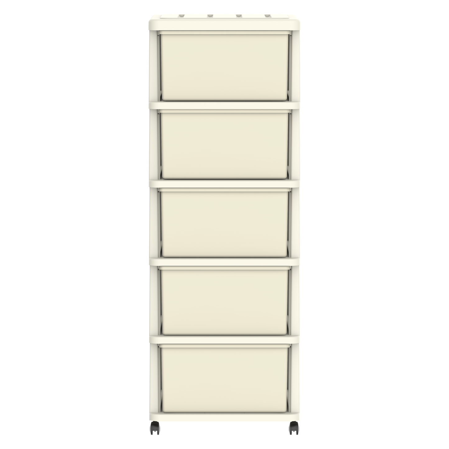 Cedargrain 5 Tiers Storage Cabinet with Drawers & Wheels