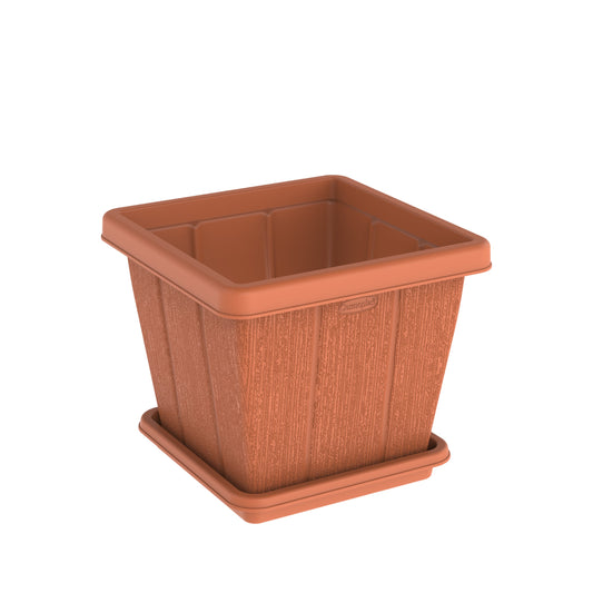 20L Cedargrain Square Planter with Tray