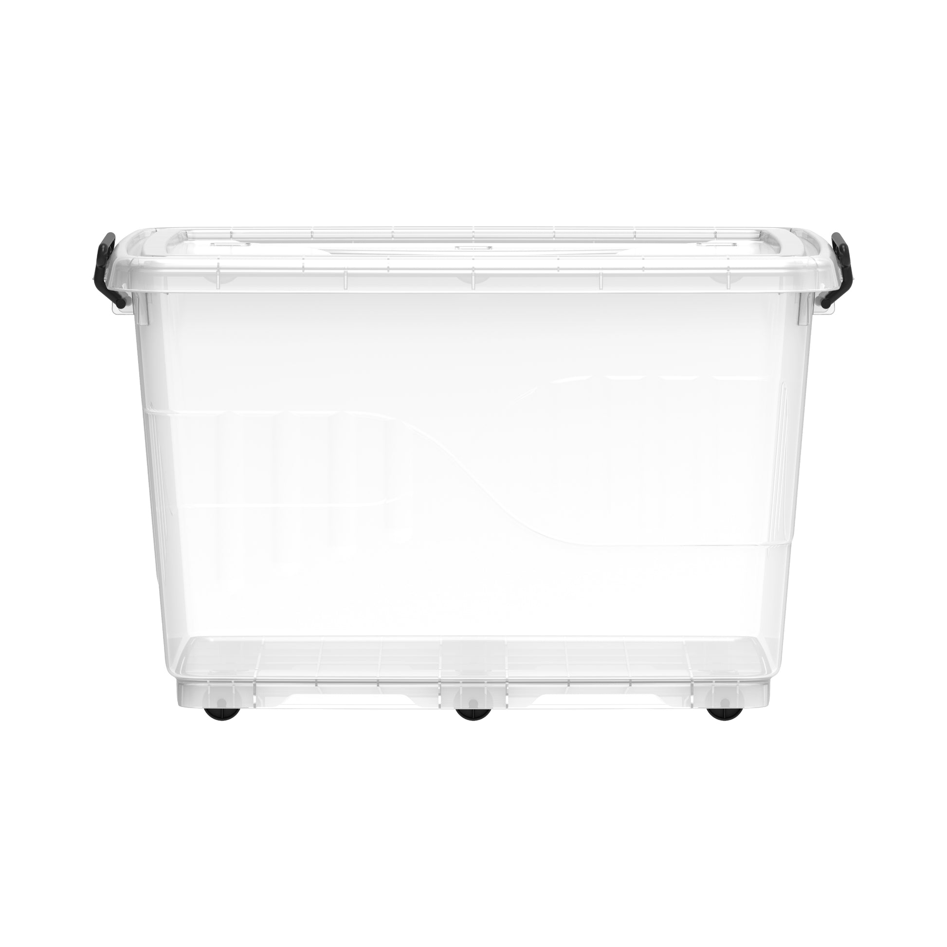 132L Clear Plastic Storage Box with Wheels & Lockable Lid صندوق تخزين مع عجلات 132 لتر