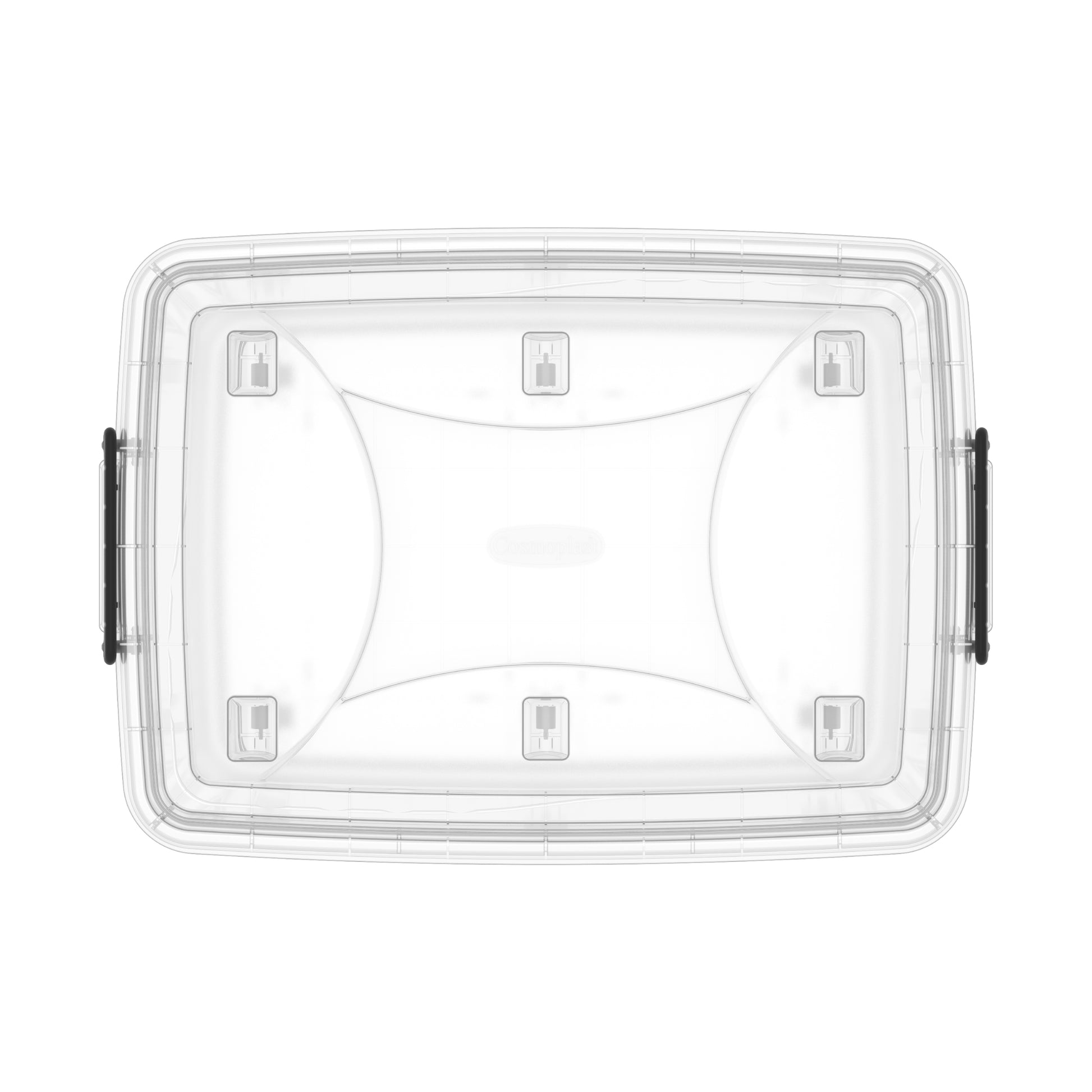 132L Clear Plastic Storage Box with Wheels & Lockable Lid صندوق تخزين مع عجلات 132 لتر