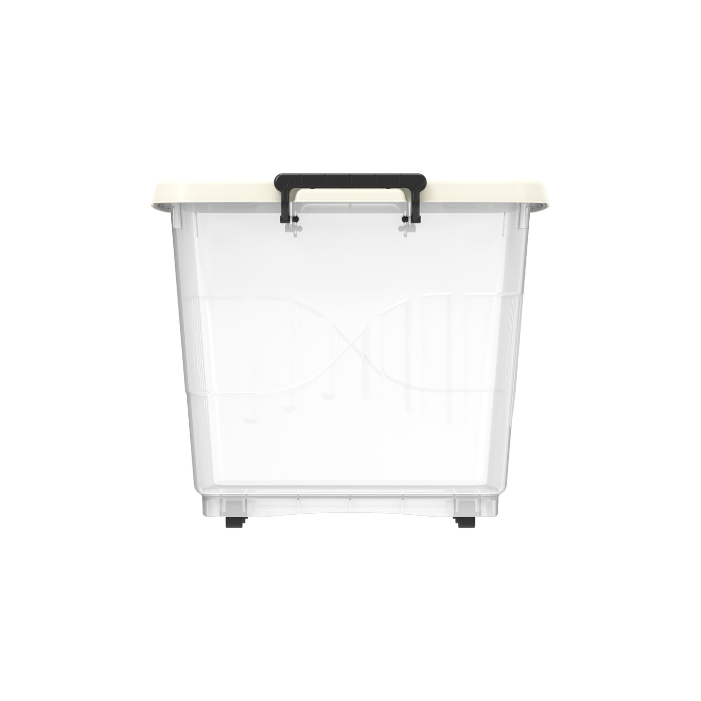 132L Clear Plastic Storage Box with Wheels & Lockable Lid صندوق تخزين مع عجلات 132 لتر
