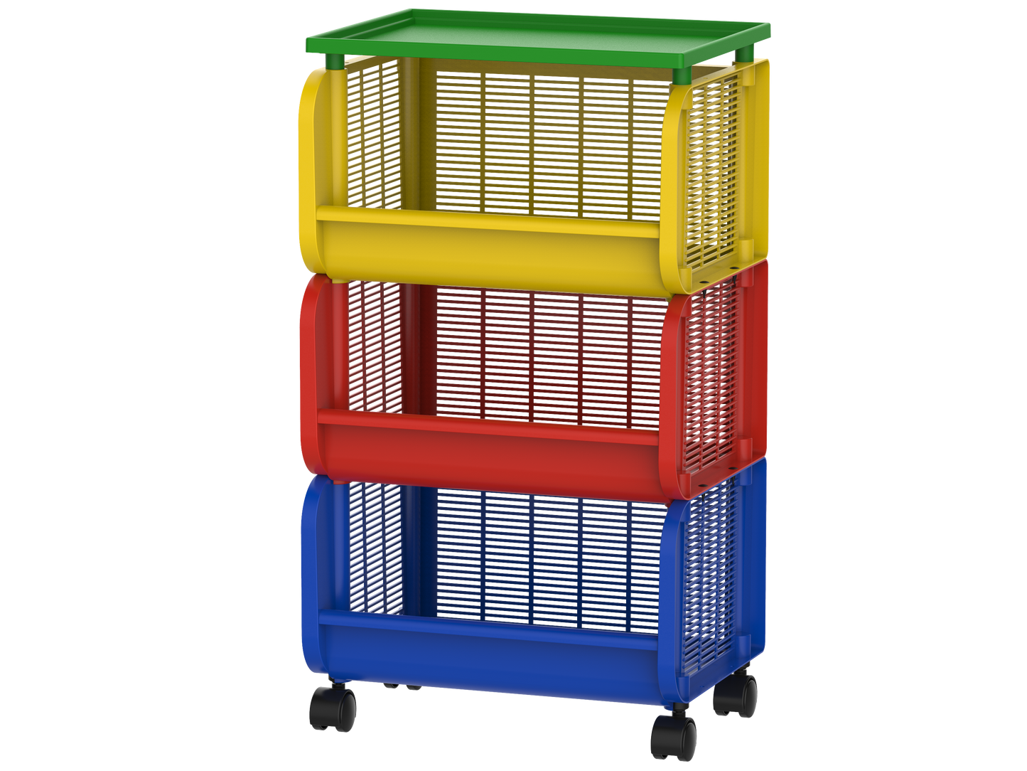 عربة تخزين بلاستيك مع عجلات