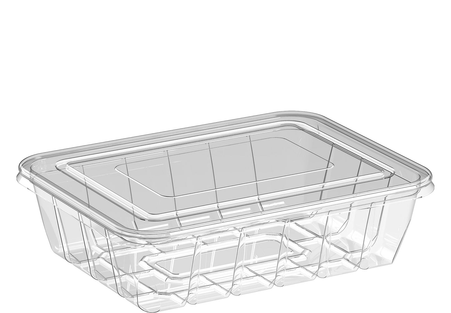 1250 ml Carton of 360 Clear UT225 Containers with Flat Lids