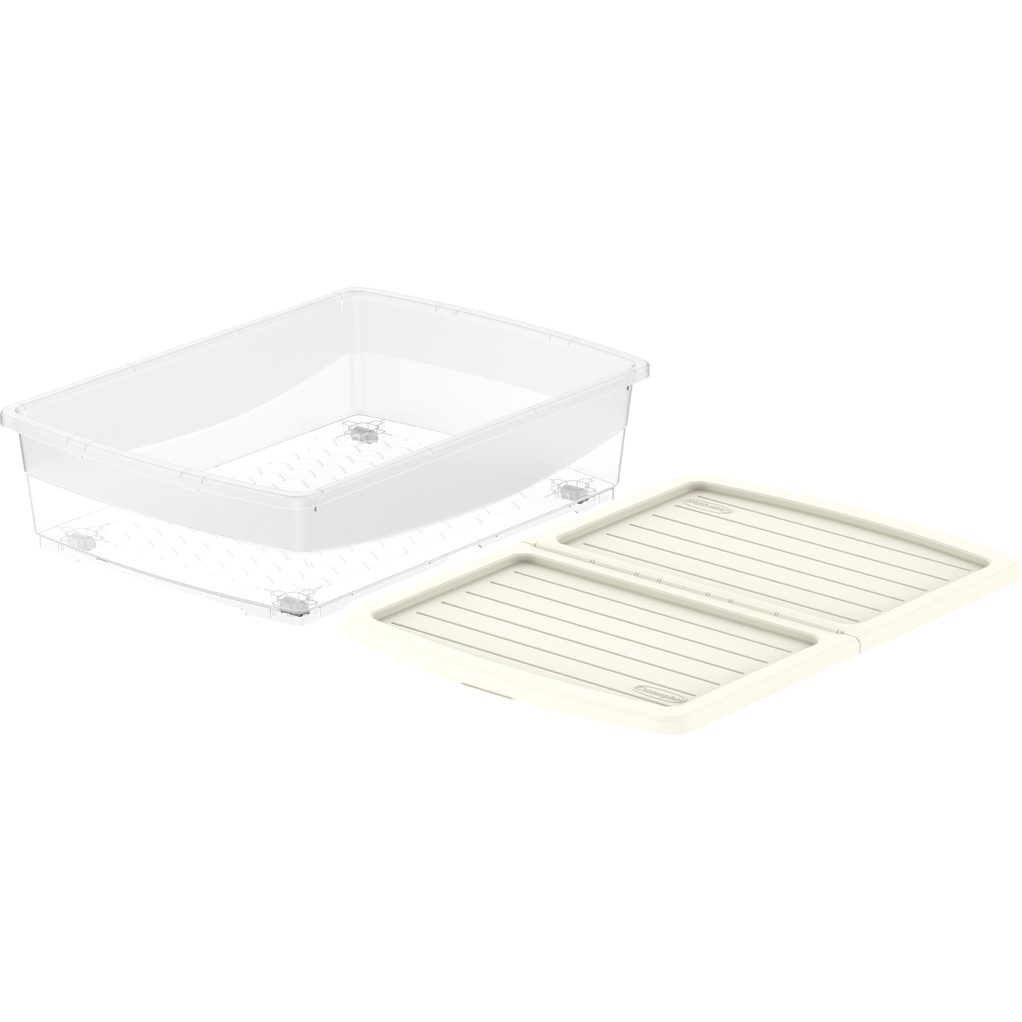 45L Clear Plastic Underbed Storage Box with Wheels & Lockable Lid