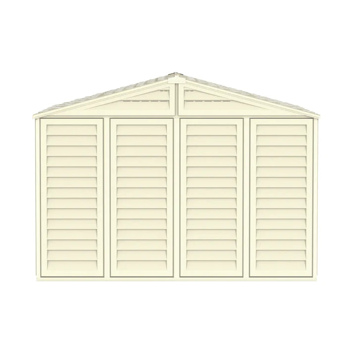 WoodBridge 10.5x10.5ft 324.8 x 326 x 233.2 cm Resin Garden Storage Shed with FREE Shelving Rack 4