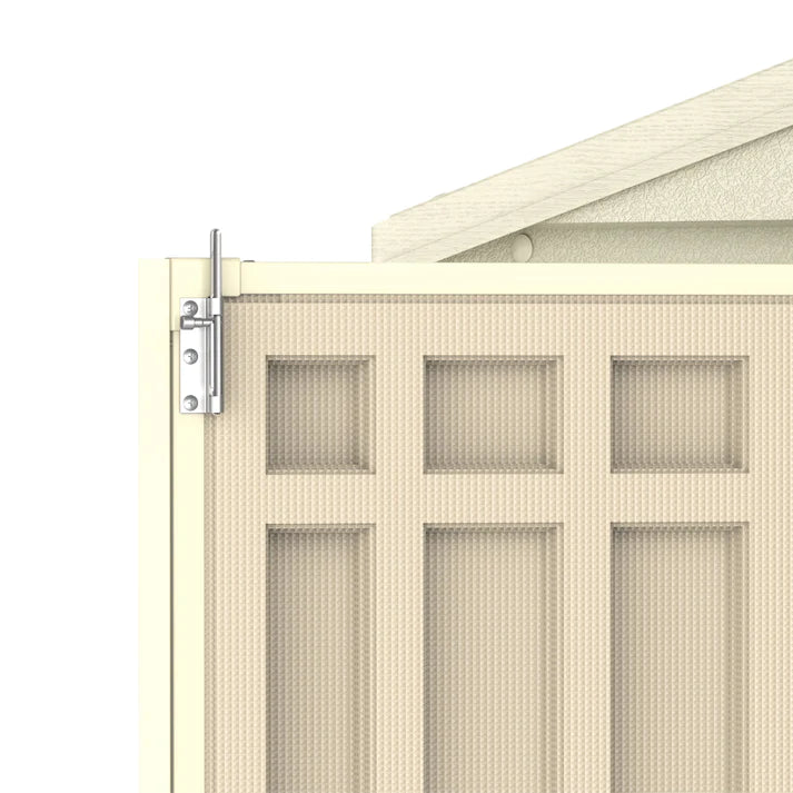WoodBridge 10.5x10.5ft 324.8 x 326 x 233.2 cm Resin Garden Storage Shed with FREE Shelving Rack 4