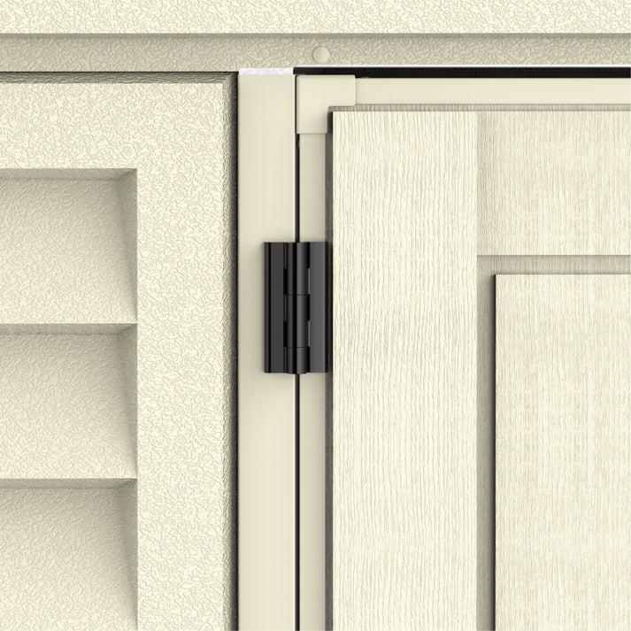 WoodBridge 10.5x10.5ft 324.8 x 326 x 233.2 cm Resin Garden Storage Shed with FREE Shelving Rack 4