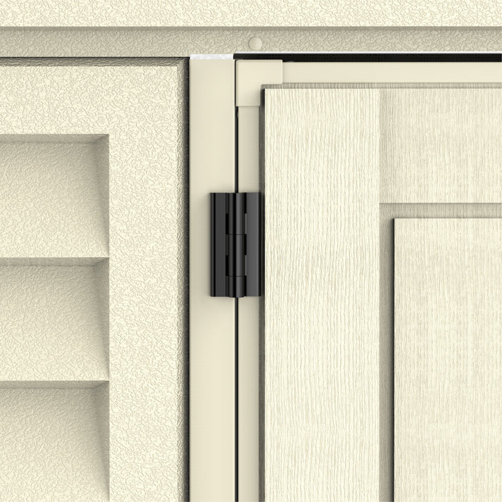 WoodBridge 10.5x10.5ft 324.8 x 326 x 233.2 cm Resin Garden Storage Shed with FREE Shelving Rack 4