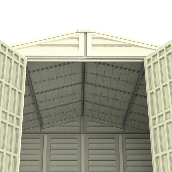 WoodBridge 10.5x10.5ft 324.8 x 326 x 233.2 cm Resin Garden Storage Shed with FREE Shelving Rack 4