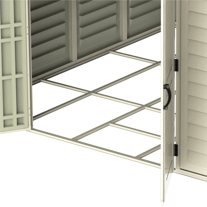 WoodBridge 10.5x10.5ft 324.8 x 326 x 233.2 cm Resin Garden Storage Shed with FREE Shelving Rack 4