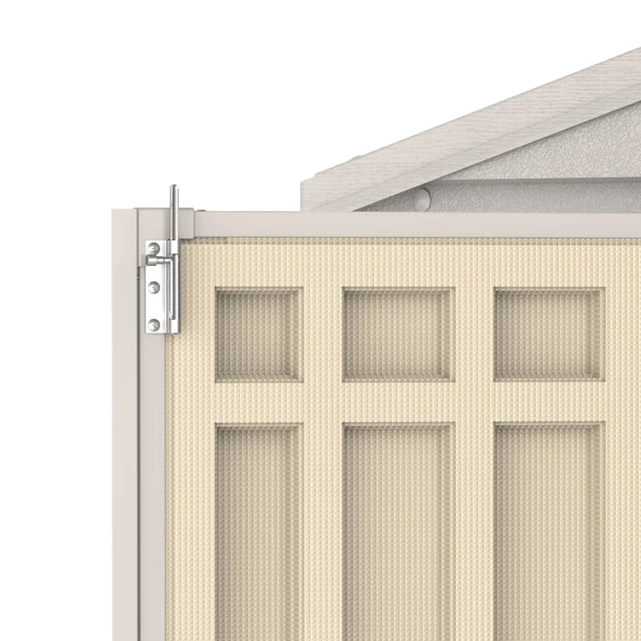 WoodBridge 10.5x10.5ft 324.8 x 326 x 233.2 cm Resin Garden Storage Shed with FREE Shelving Rack 4