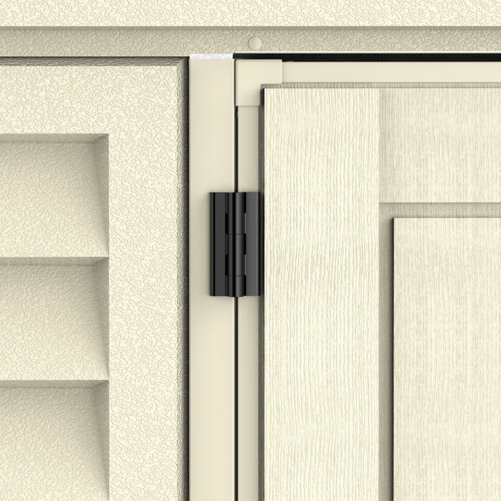 WoodBridge 10.5x13ft 324.8 x 405 x 233.2 cm Resin Garden Storage Shed with FREE Shelving Rack 4