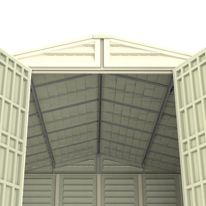WoodBridge 10.5x13ft 324.8 x 405 x 233.2 cm Resin Garden Storage Shed with FREE Shelving Rack 4