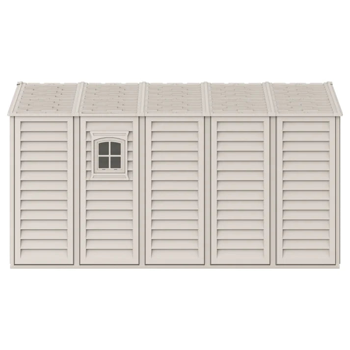 WoodBridge 10.5x13ft 324.8 x 405 x 233.2 cm Resin Garden Storage Shed with FREE Shelving Rack 4