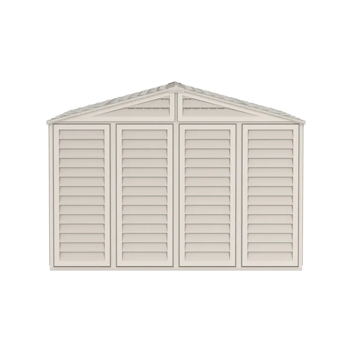 WoodBridge 10.5x13ft 324.8 x 405 x 233.2 cm Resin Garden Storage Shed with FREE Shelving Rack 4