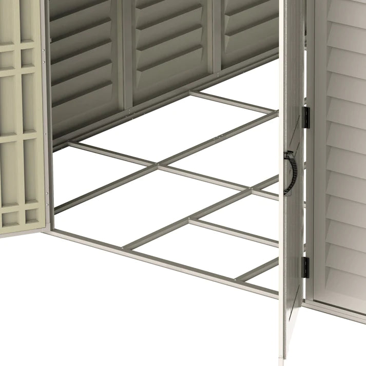 WoodBridge 10.5x13ft 324.8 x 405 x 233.2 cm Resin Garden Storage Shed with FREE Shelving Rack 4