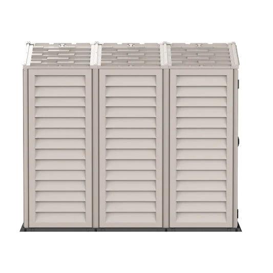 YardMate PLUS 5x8ft 250 x 161 x 210 cm Resin Garden Storage Shed with Shelving Rack 4