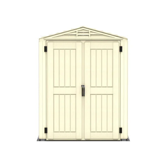 YardMate PLUS 5x8ft 250 x 161 x 210 cm Resin Garden Storage Shed with Shelving Rack 4