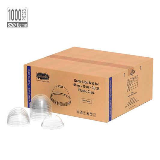 غطاء قبة 82mm لـ كوب بلاستيك شفاف 8/10 اونصة 1000 حبة/كرتون