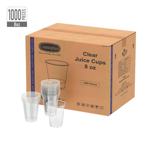 8 oz Clear Plastic Cups Carton of 1000