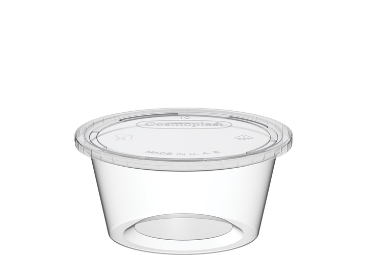 2 oz Carton of 2000 Clear Sauce Cups with Clear Lids