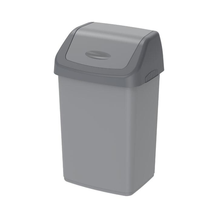 46L Flip-top Waste Bin with Swing Lid