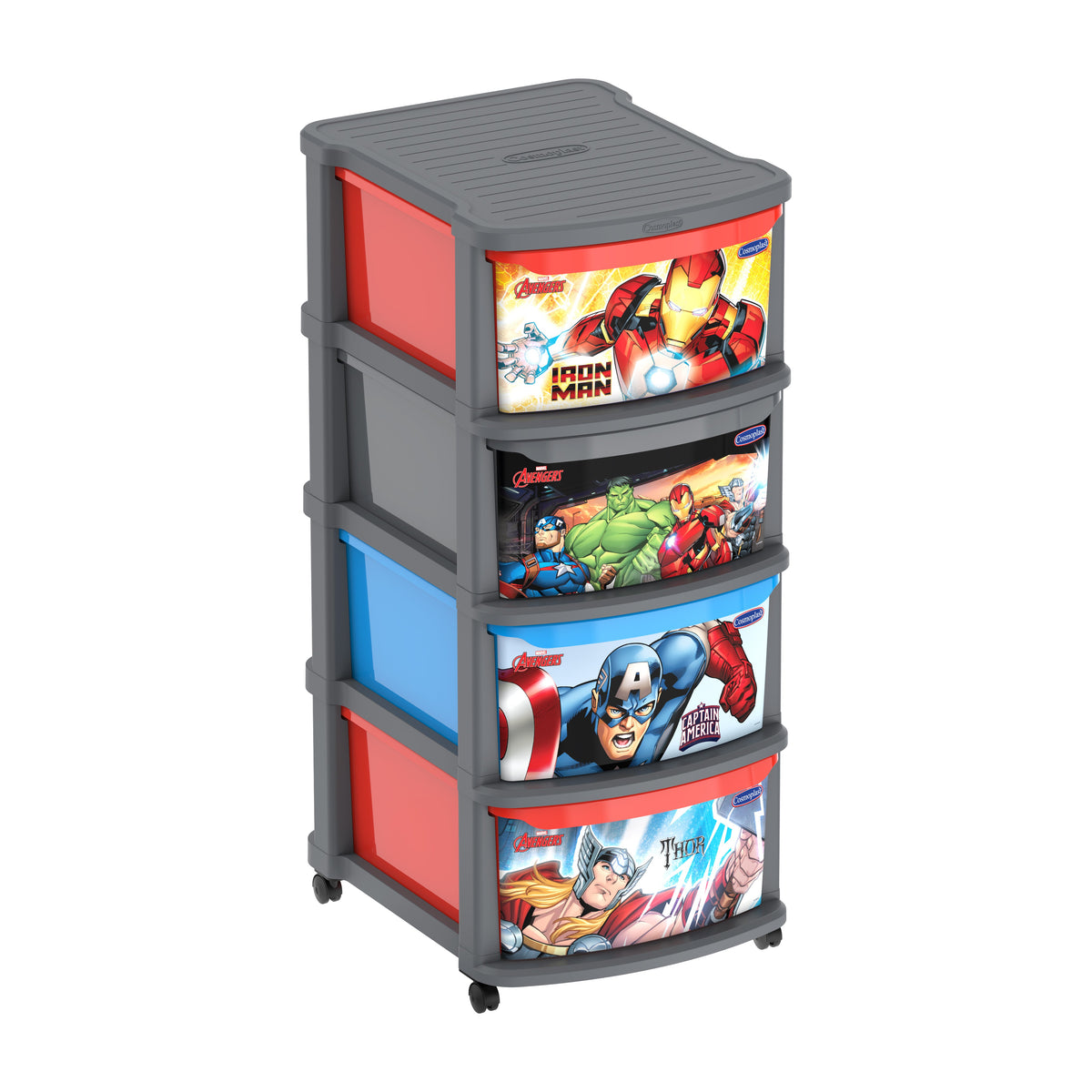 Cosmoplast Avengers Multipurpose Storage Cabinet 4 with Wheels ...