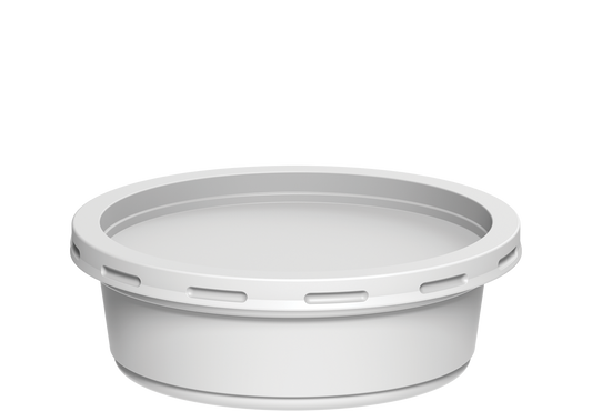 كرتونة 200 مل تحتوي على 1000 وعاء تقديم طعام بلاستيك أبيض مع أغطية بيضاء