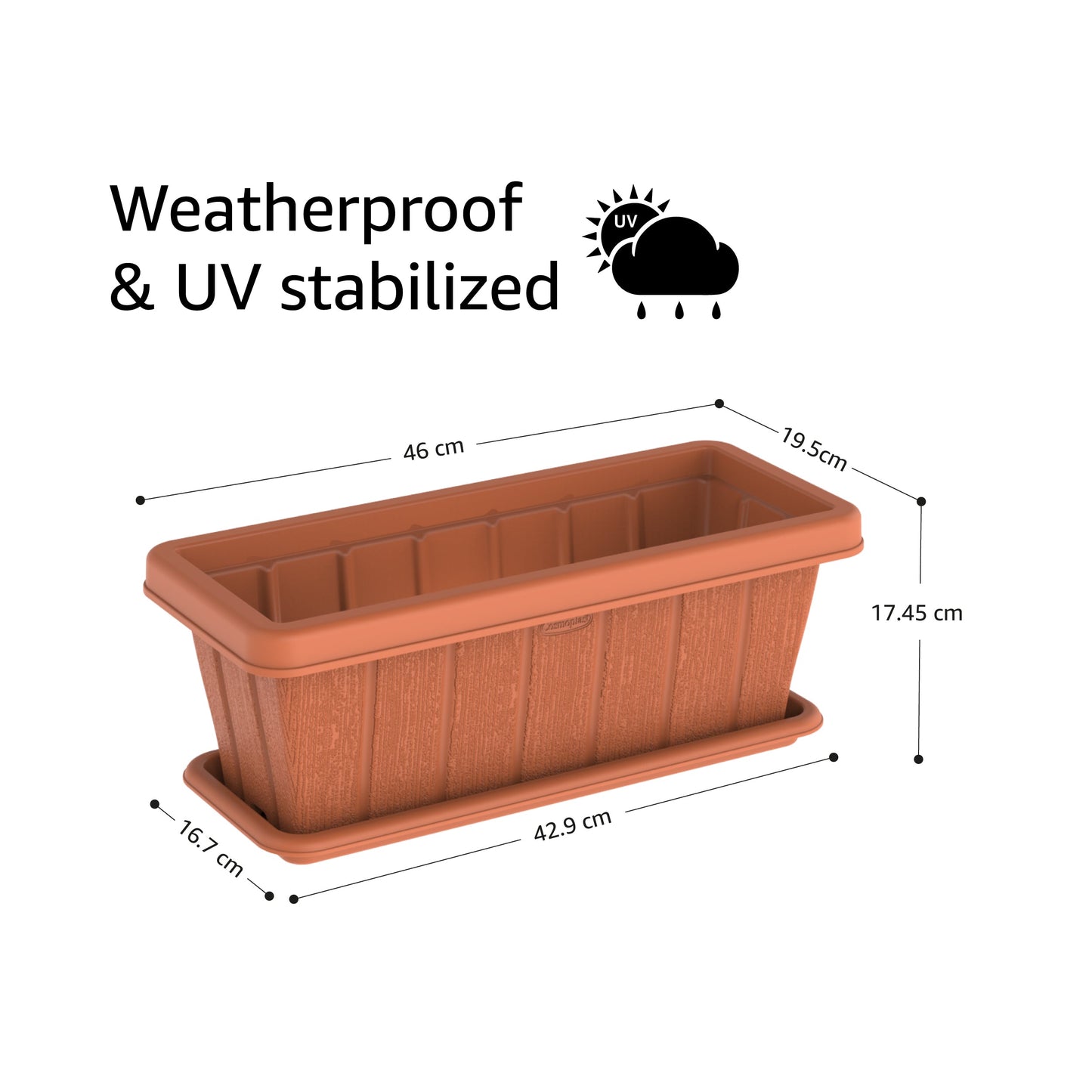 Rectangular Planter with Tray