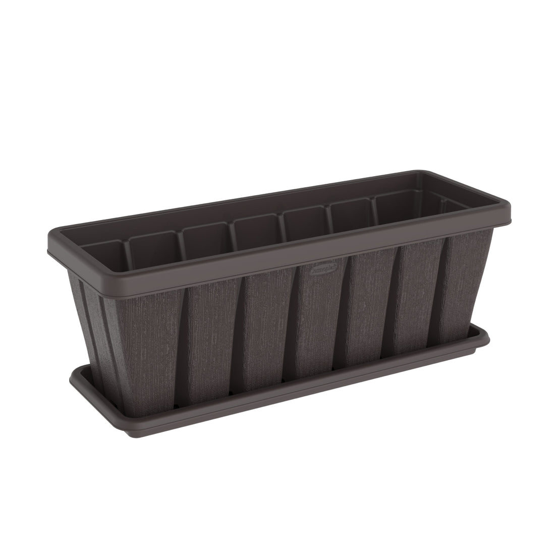 30" Cedargrain Rectangular Planter with Tray
