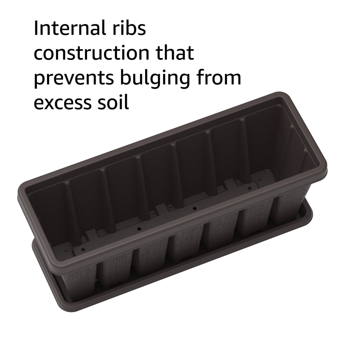 30" Cedargrain Rectangular Planter with Tray