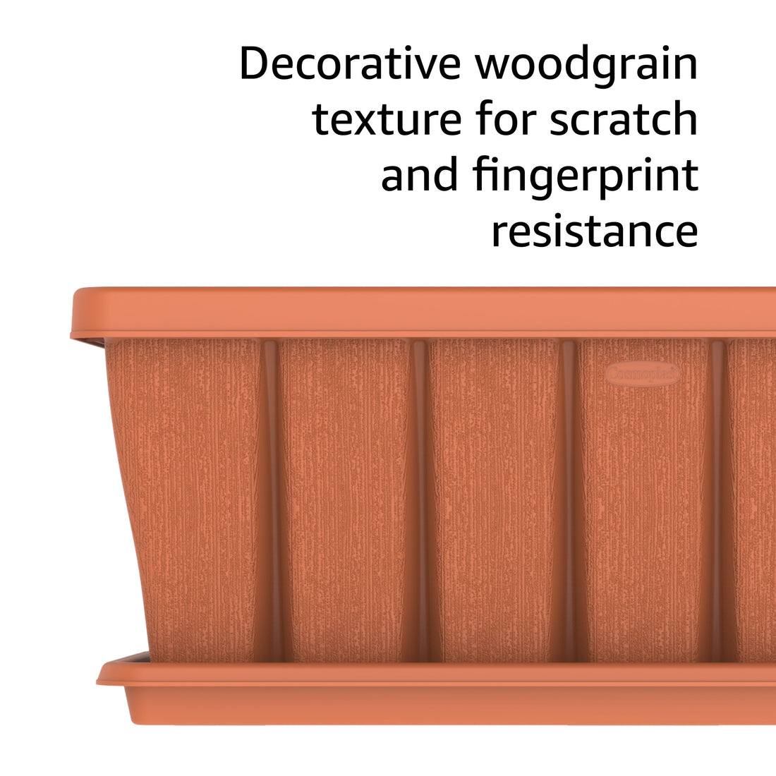 36" Cedargrain Rectangular Planter with Tray