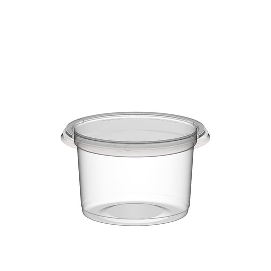 220 ml Carton of 1000 Plastic Clear Catering Containers with Clear Lids