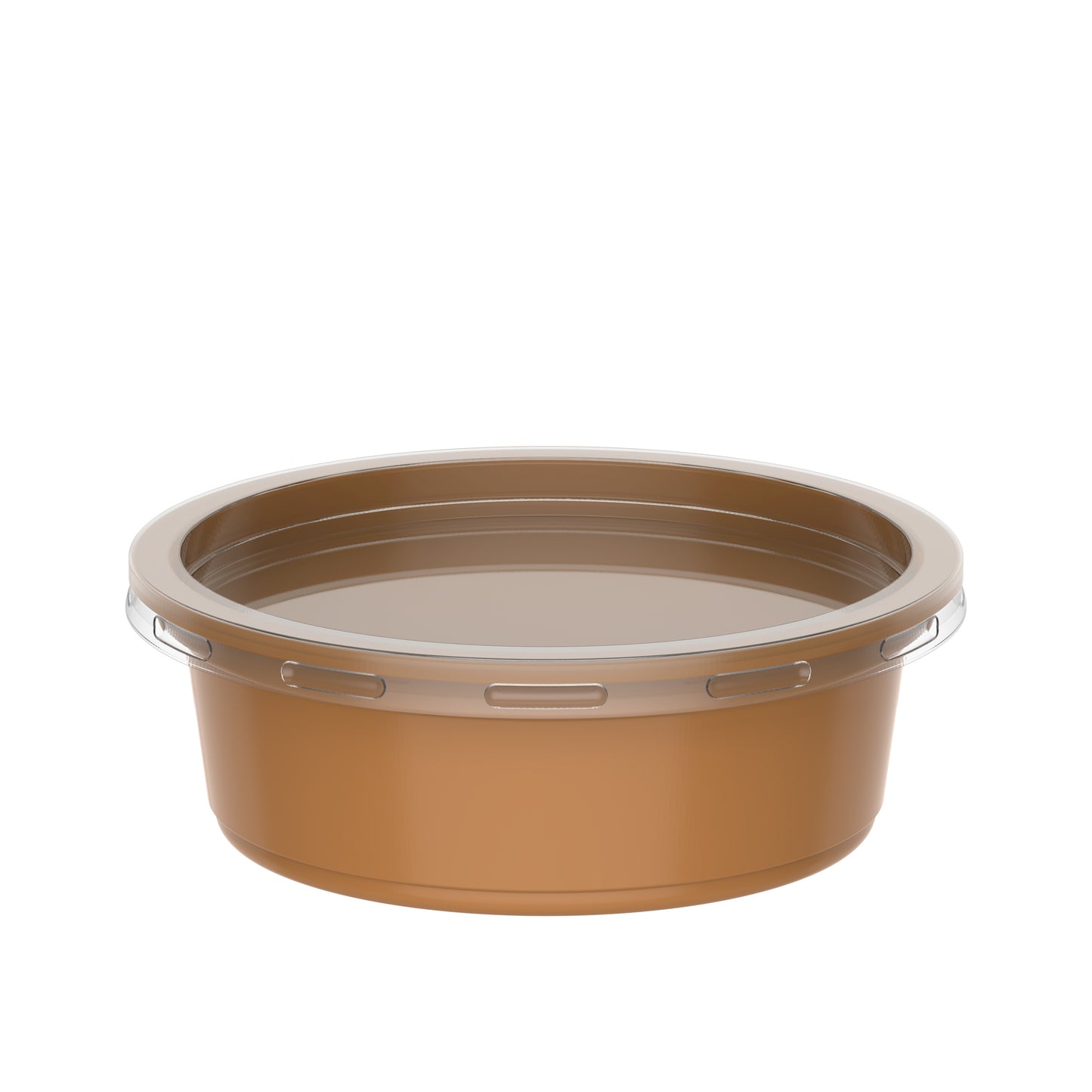250 ml Carton of 1000 Plastic Brown Catering Containers with Clear Lids